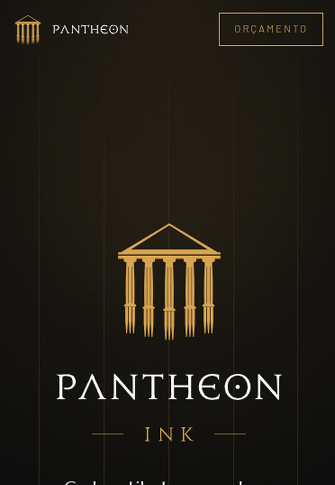 Site de Pantheon Ink no celular